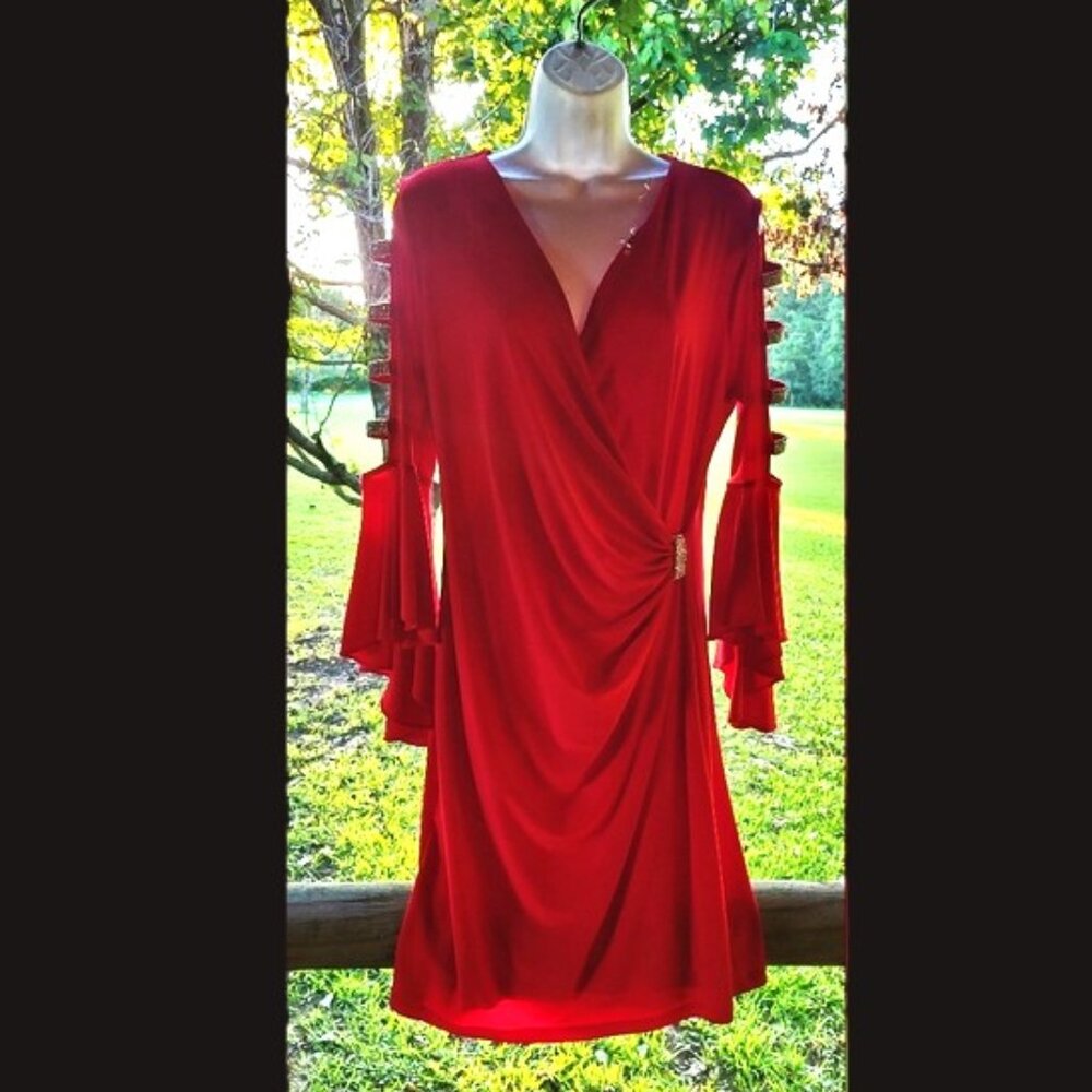 ❤️Beautiful MSK red rhinestone dress size Med ♥️ - Picture 1 of 6